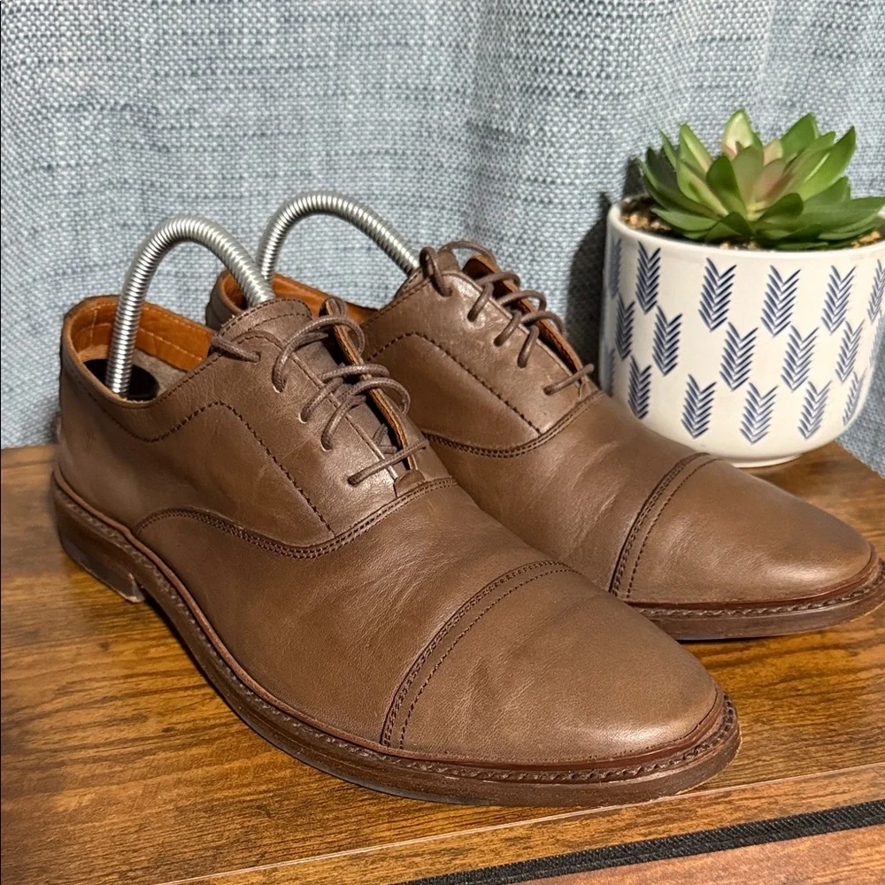 Frye Paul Bal Brown Leather Cap Toe Oxfords‎ Lace Up Shoes sz 8.5 D Classic